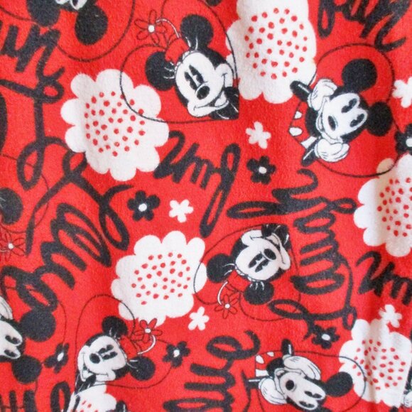 Disney Womens Flannel Pajama/Lounge Pants Mickey&Minnie, Red, Tie Close Size 2XL - Picture 4 of 13